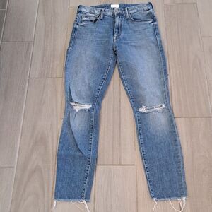MOTHER High Waisted Looker Ankle Fray size 25